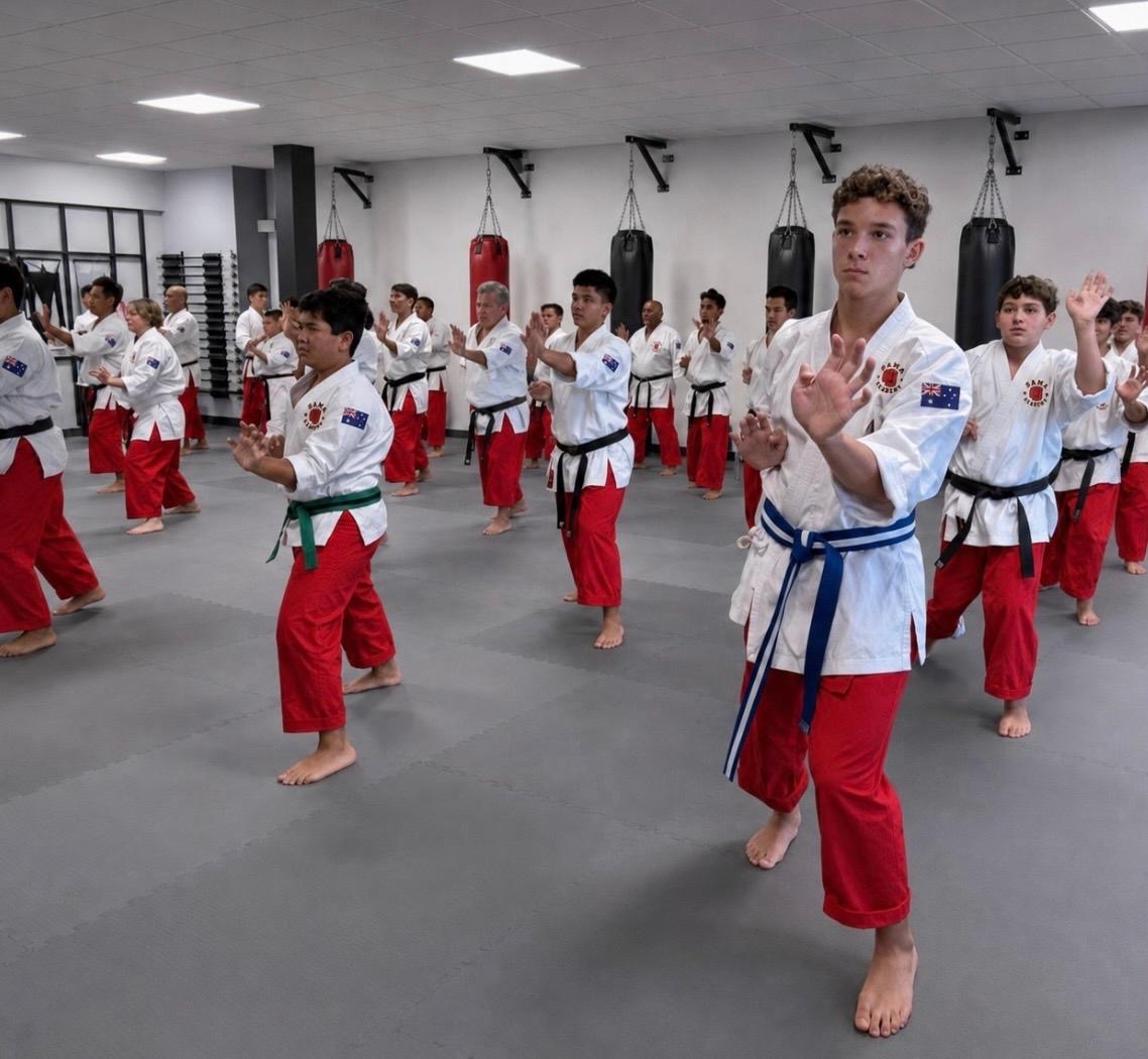 SAMA students training on the mats